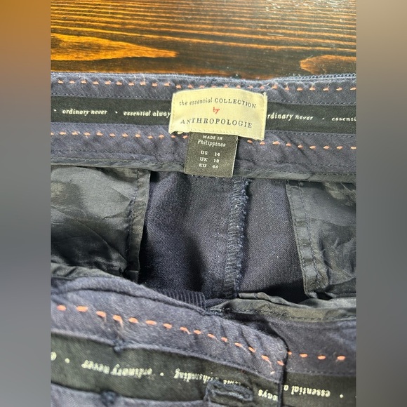 Anthropologie Essential trouser, Navy Blue Corduroy. Size 14 - Picture 4 of 6